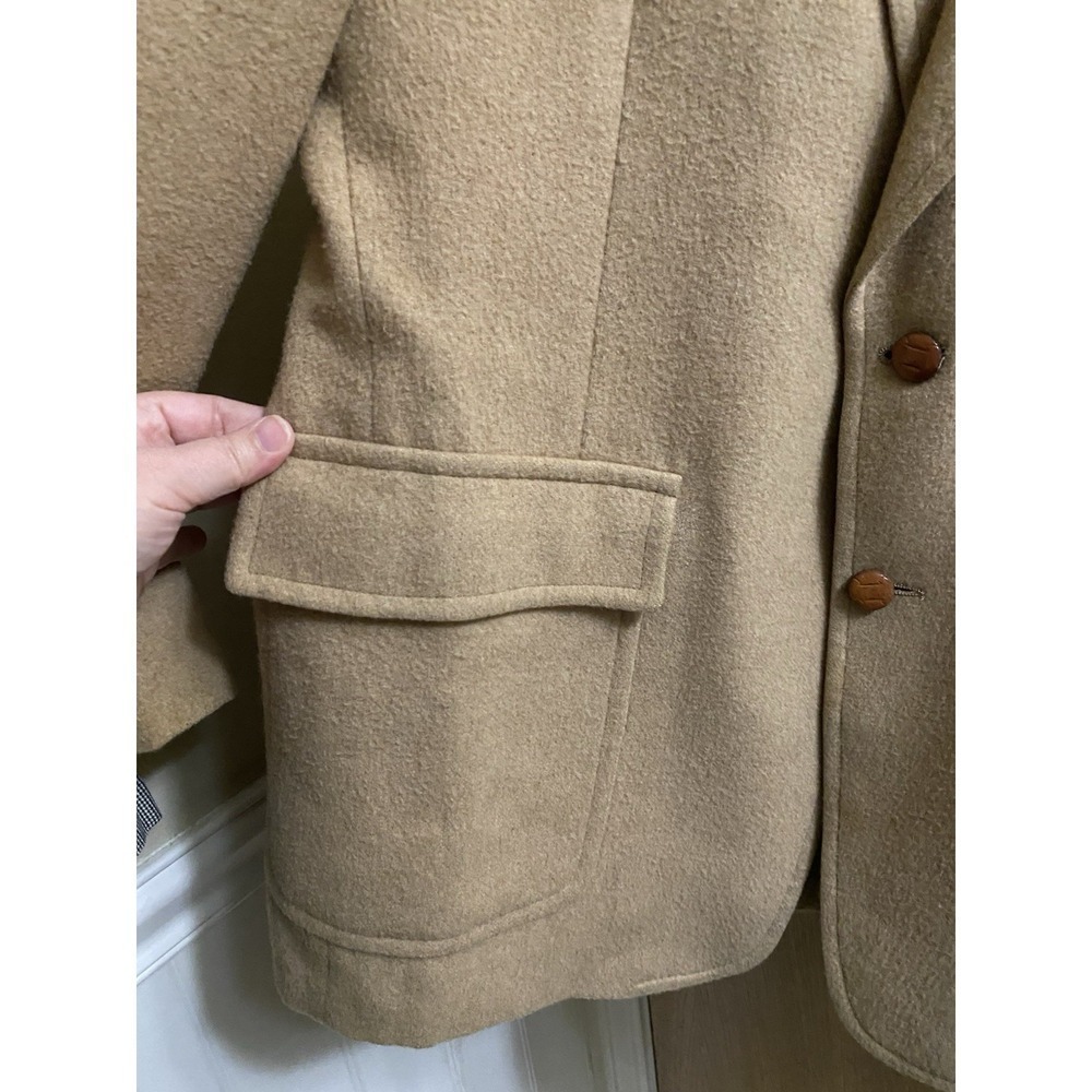 Vintage A Delta Ltd By Mel Burns Tan 100% Camel Hair Sport Coat Blazer 2 Button - Picture 11 of 16